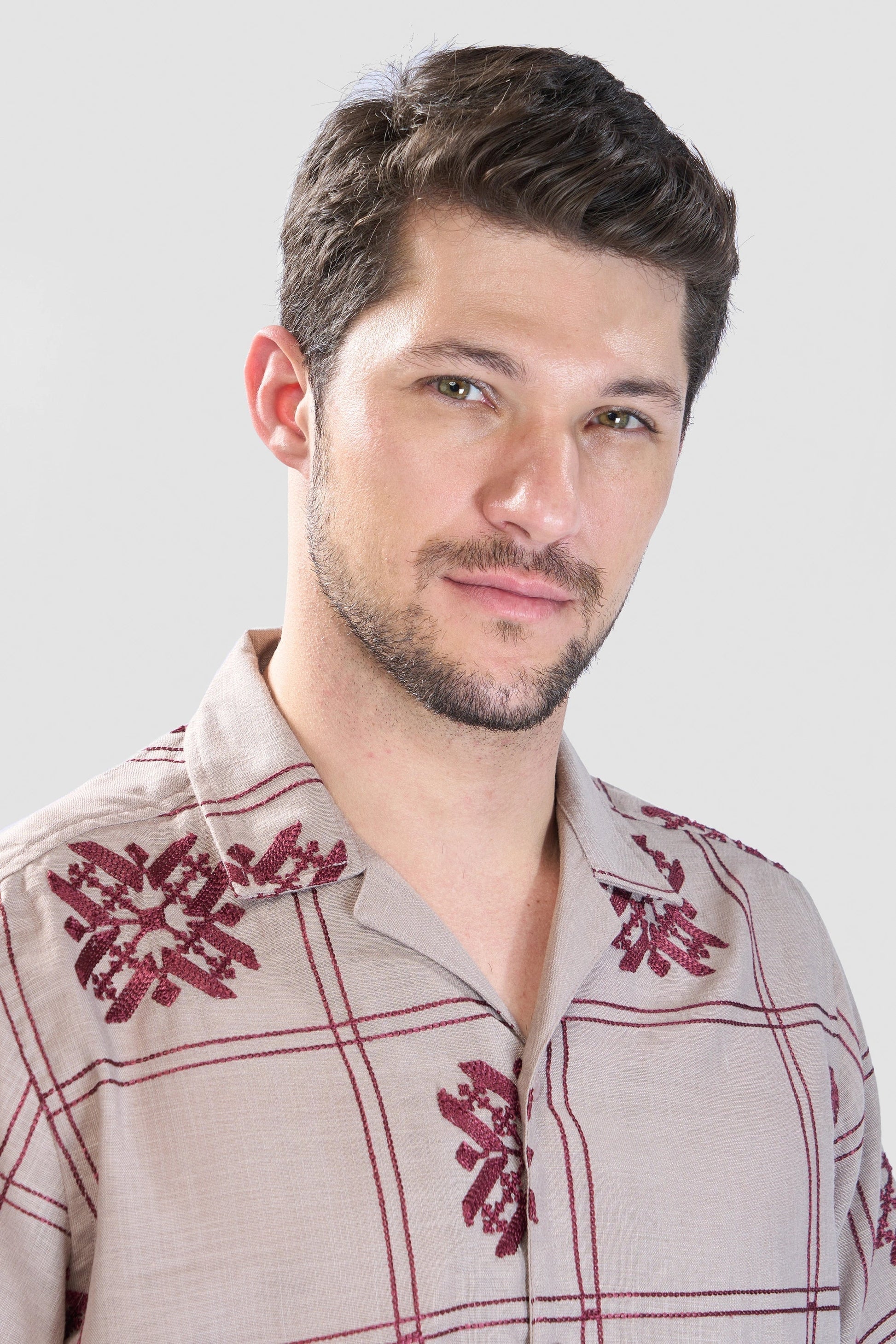 Xkind Light Maroon Embroidered Releaxed Fit Shirt  Grab2Buy Xkind Grab2Buy