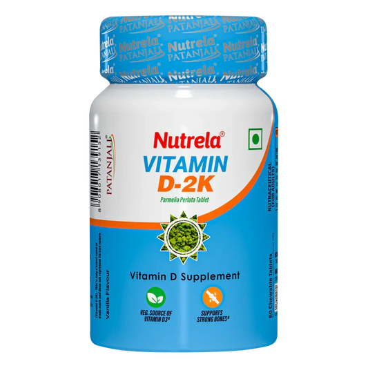 Patanjali Nutrela Vitamin D-2K Chewable Tablet - Vanilla Flavor 