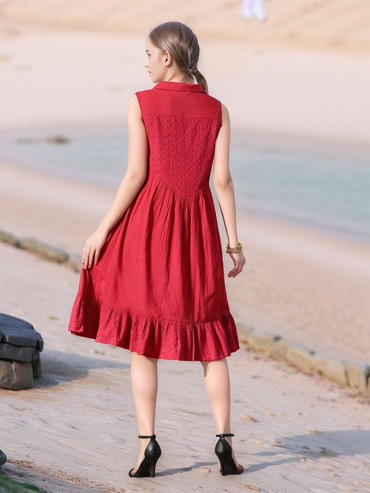 Myshka Girls Pure Cotton Pink Schiffli Midi Dress