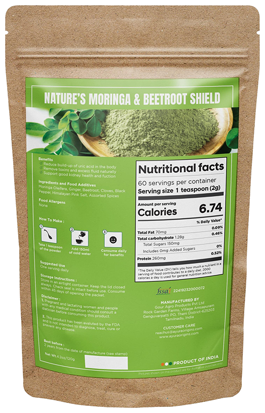Ayura Origins Nature's Moringa & Beetroot Shield Powder 