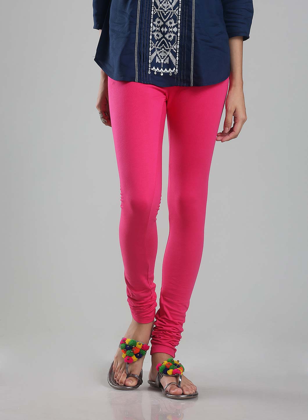 W for Woman Pink Knitted Churidar