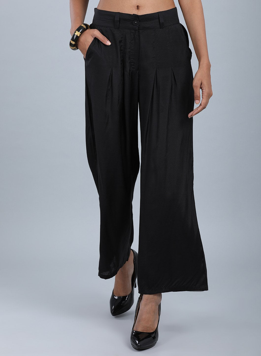 W for Woman Black Tailored Volume Pants