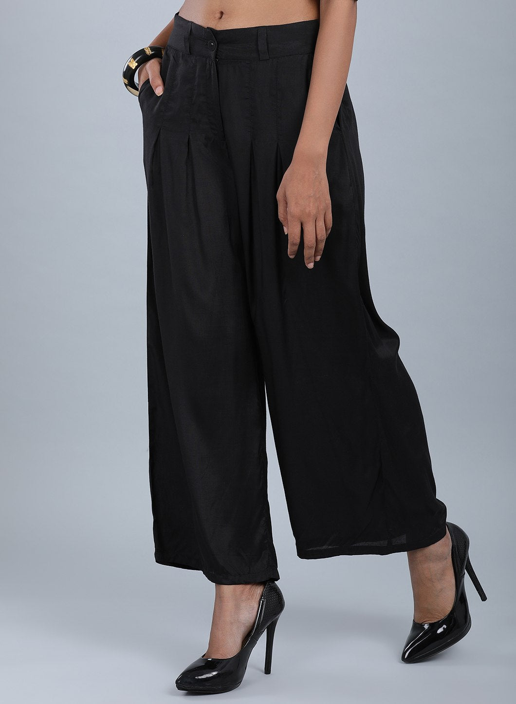 W for Woman Black Tailored Volume Pants