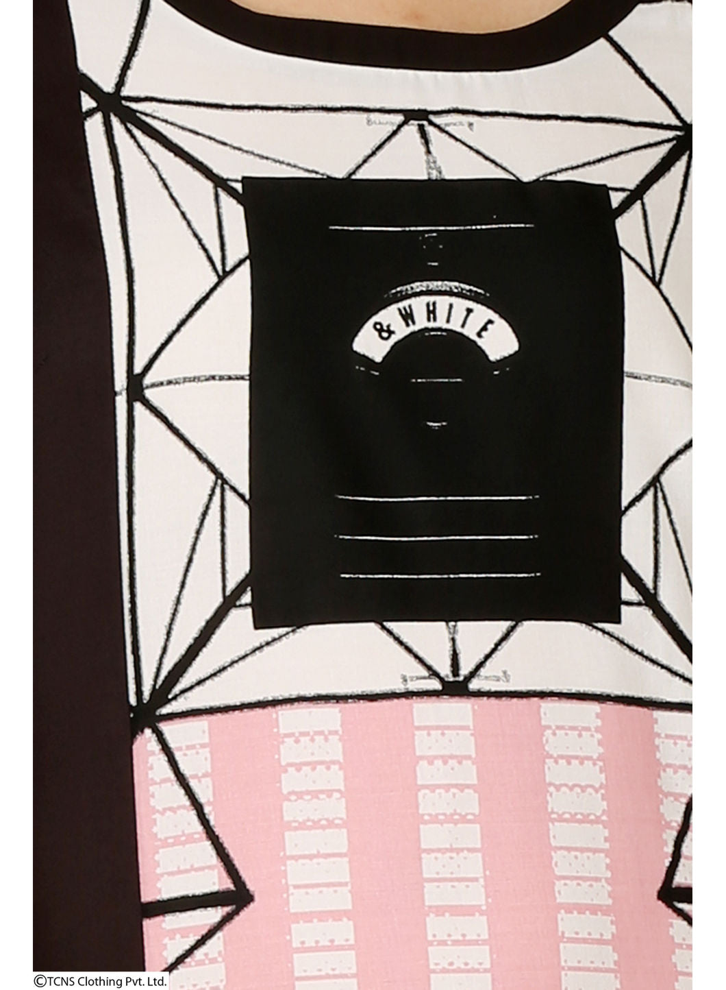 W for Woman Black Printed 3/4 Sleeve kurta