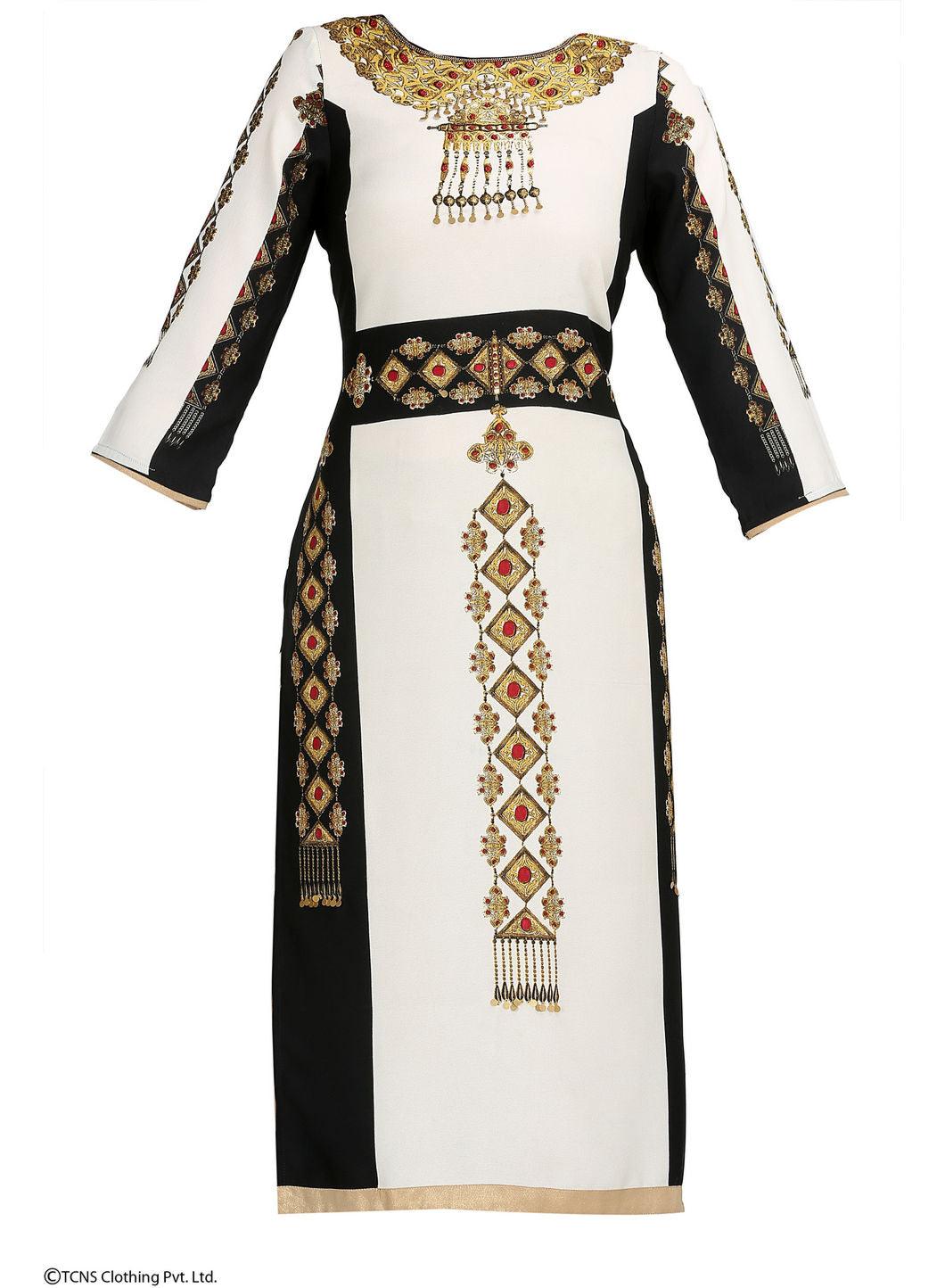 W for Woman Black Printed 3/4 Sleeve kurta