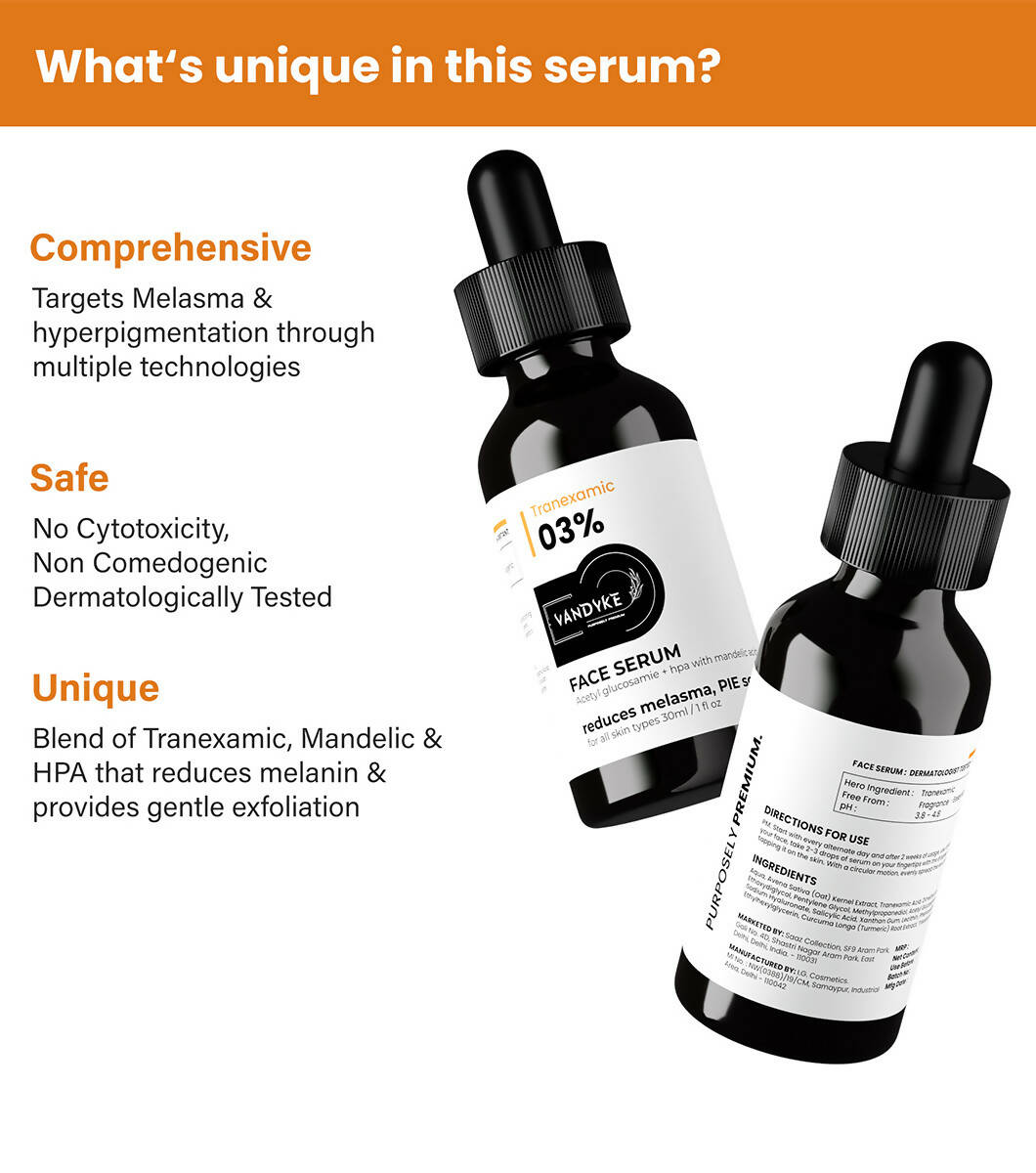 Vandyke Tranexamic 03% Face Serum  Grab2Buy Vandyke Grab2Buy