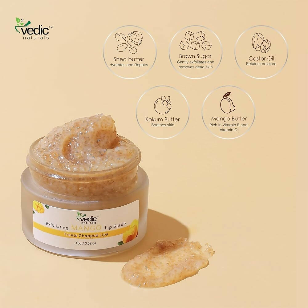 Vedic Naturals Exfoliating Mango Lip Scrub  Grab2Buy Vedic Naturals Grab2Buy