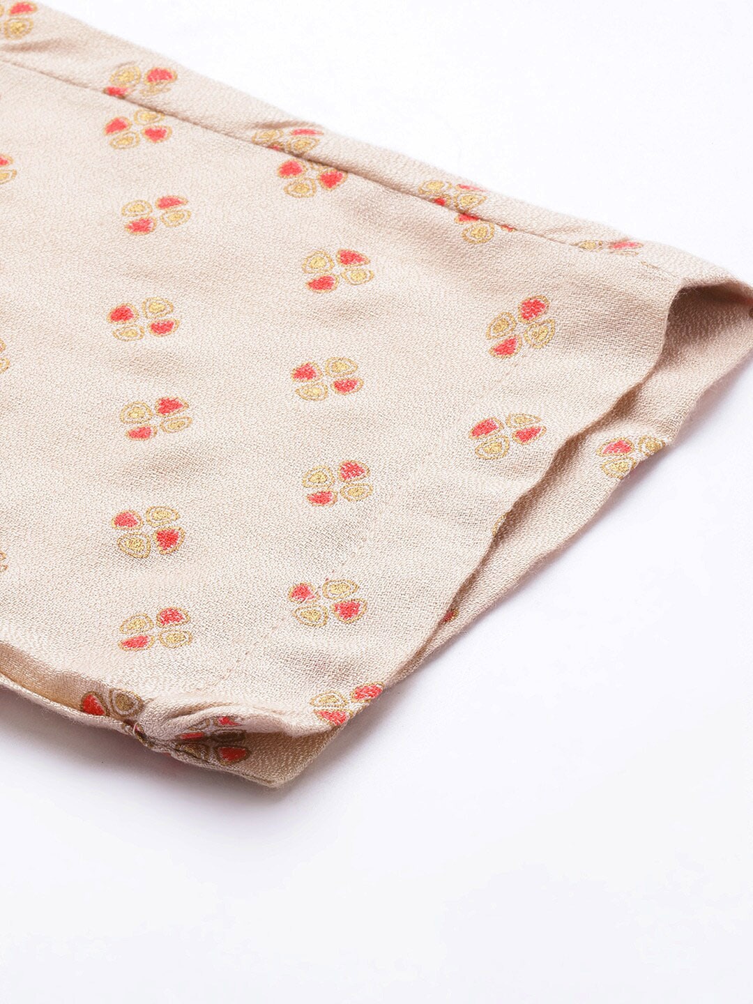 HERE&NOW Women Cream-Coloured Floral Embroidered Kurta with Trousers