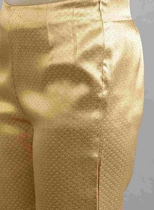 W for Woman Gold Jacquard Slim Pants