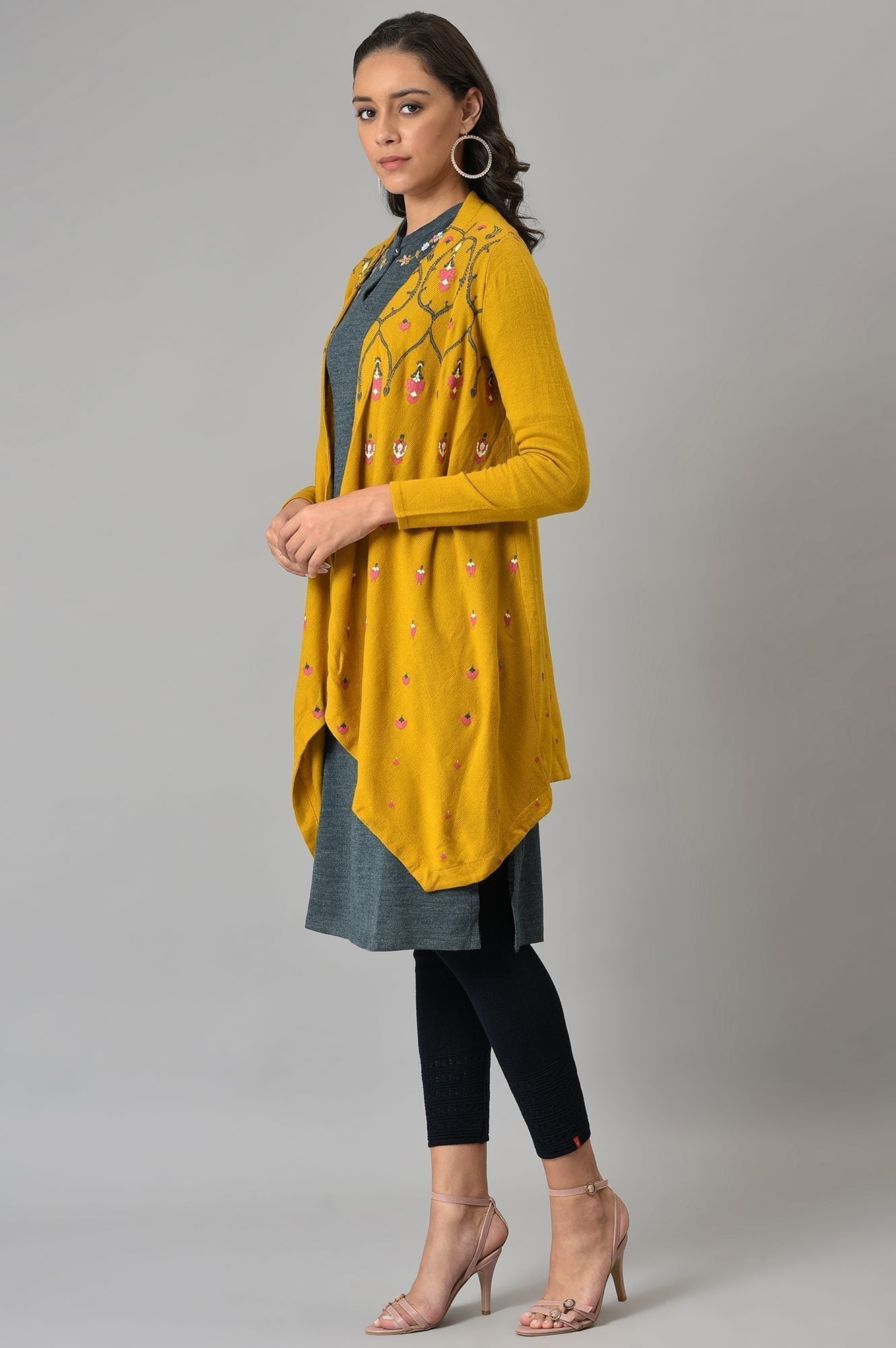 W for Woman Yellow Knitted Cardigan  Grab2Buy WforWoman Grab2Buy