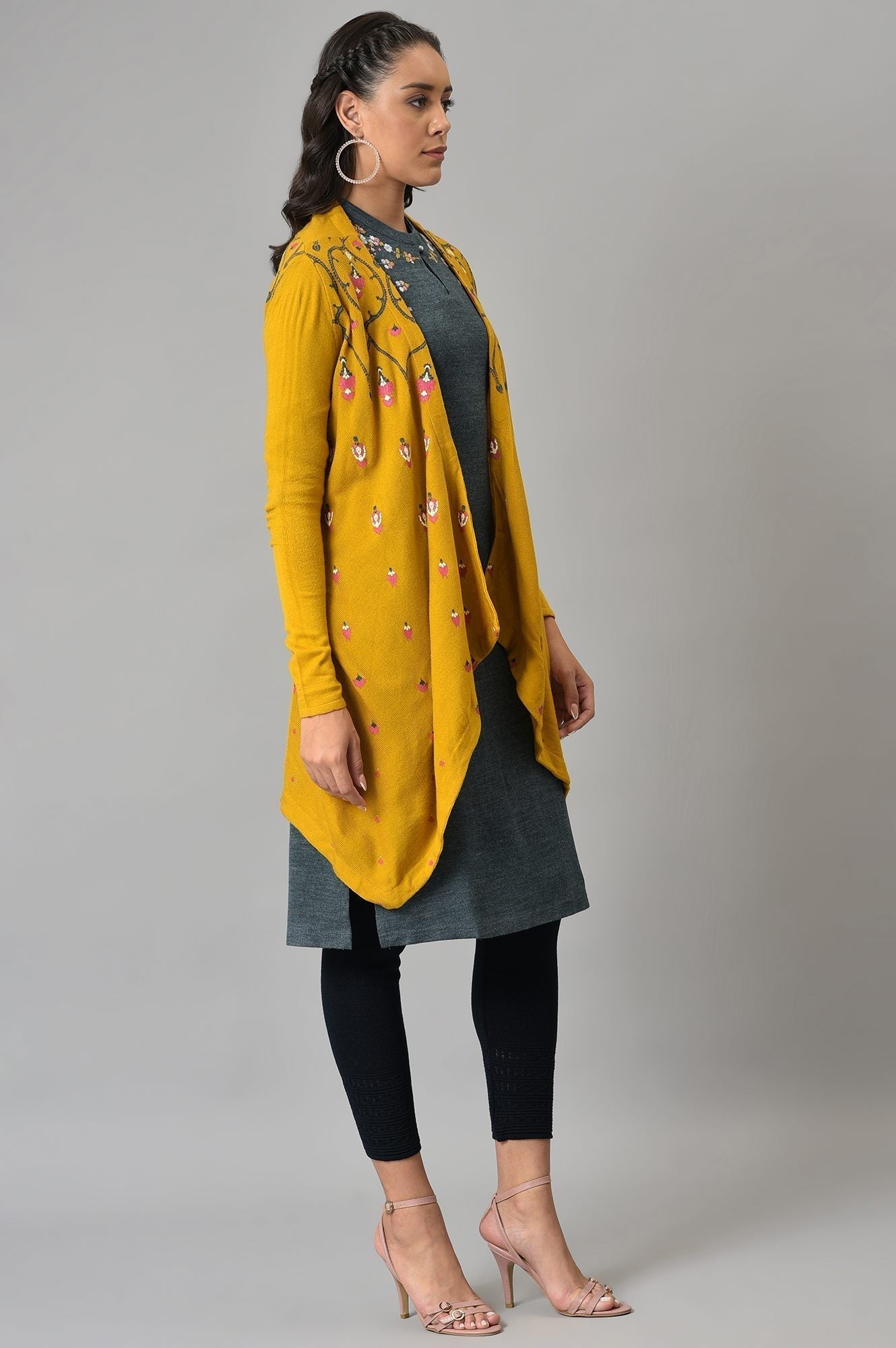 W for Woman Yellow Knitted Cardigan  Grab2Buy WforWoman Grab2Buy