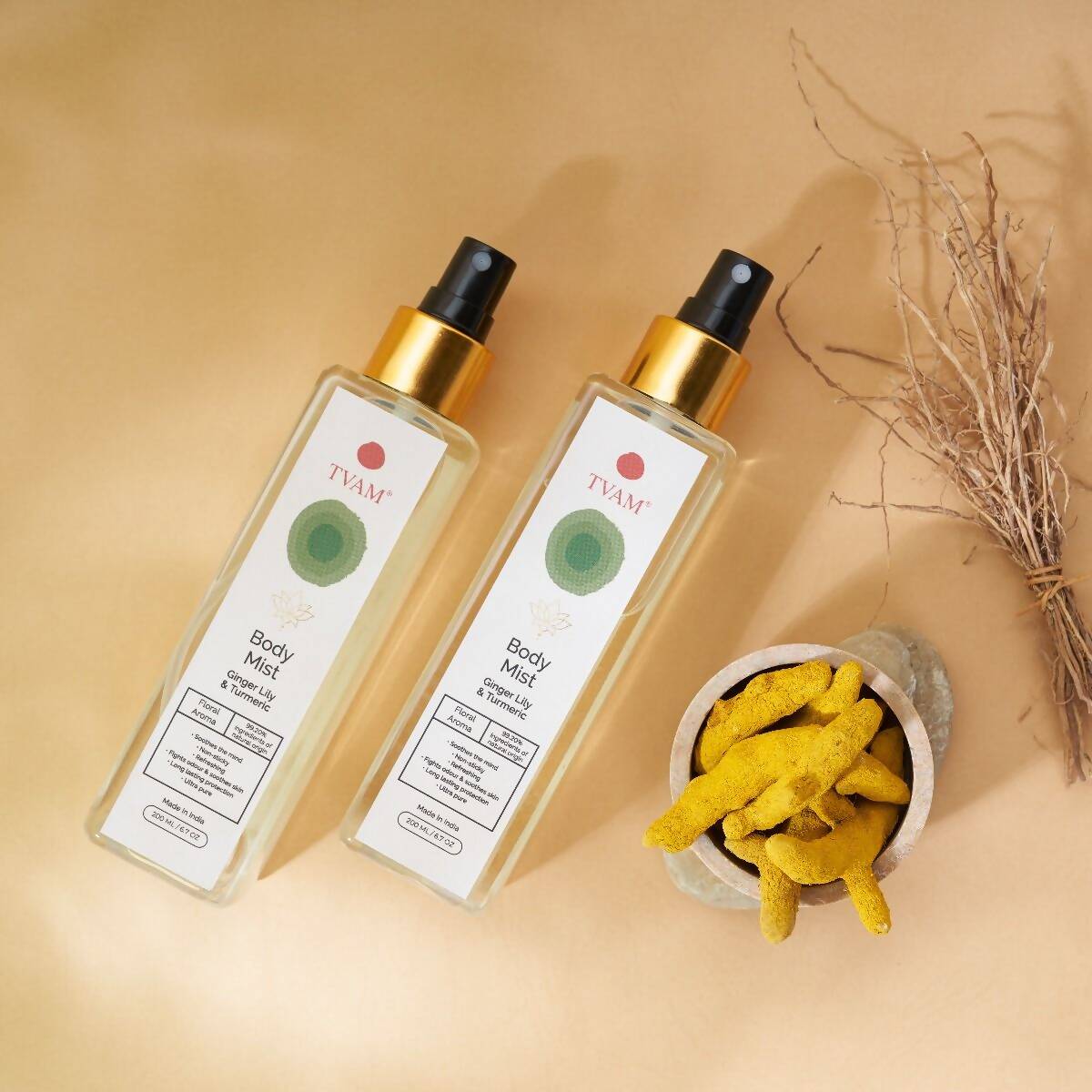Tvam Body Mist - Ginger Lily & Turmeric  Grab2Buy Tvam Naturals Grab2Buy