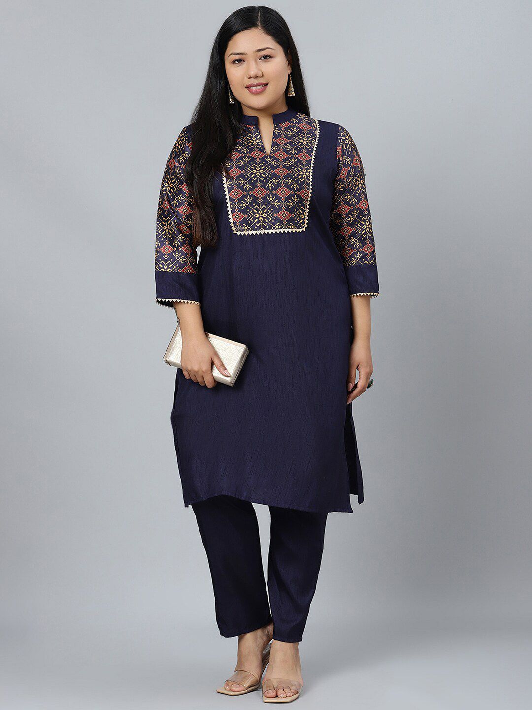 Sztori Ethnic Motifs Printed Straight Kurta with Pant