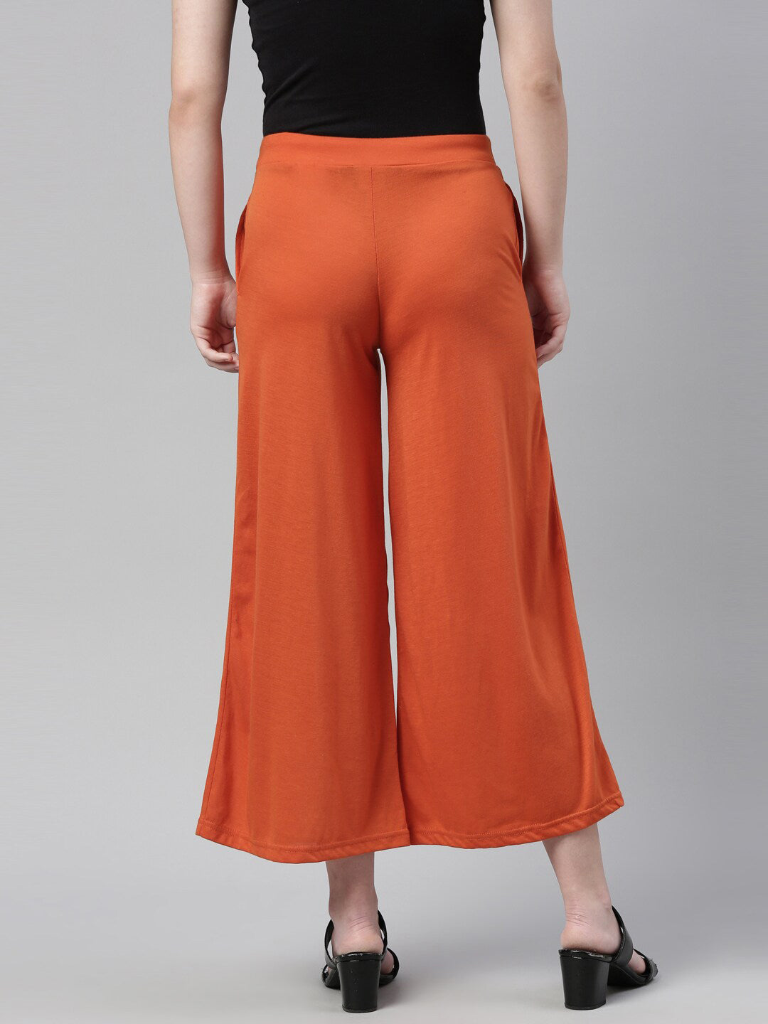 Souchii Women Orange Knitted Palazzo 