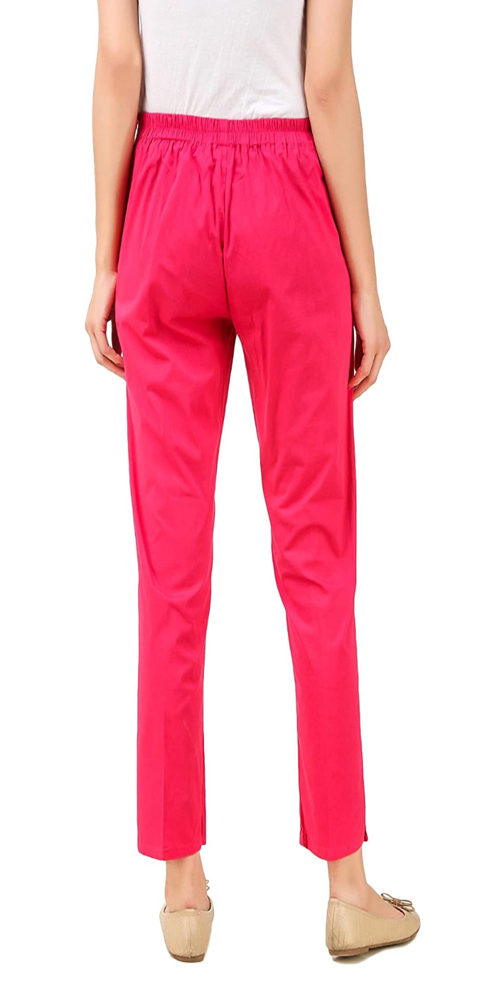 PAVONINE Rani Color Stretchable Cotton Lycra Fabric Pencil Pant For Women