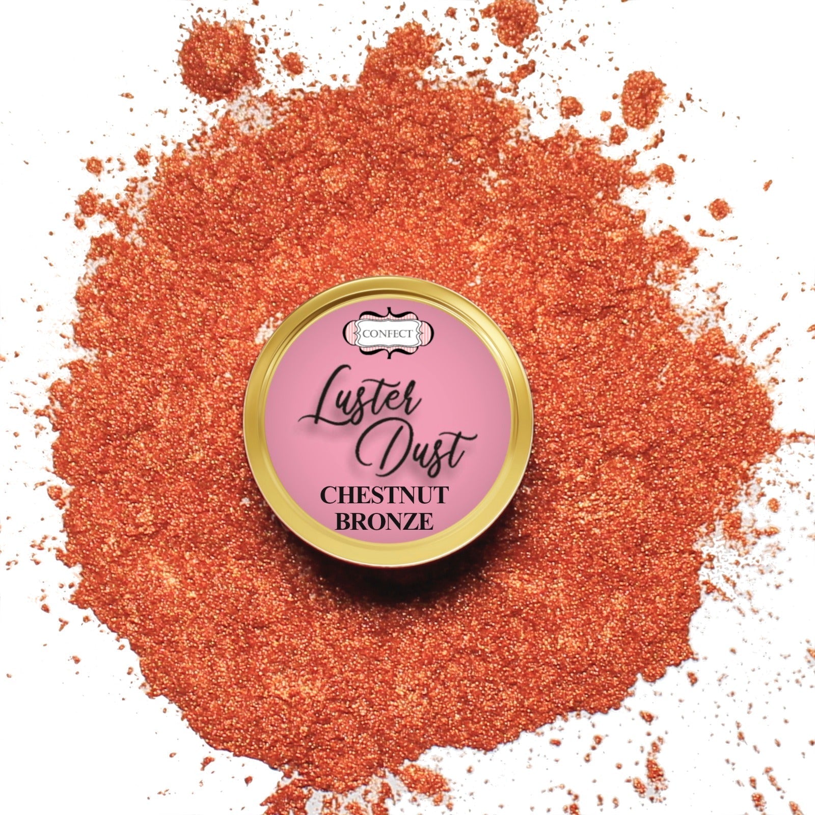 Confect Edible Luster Dust – Pack of 5 | Gold, White, Bronze, Yellow, Copper |