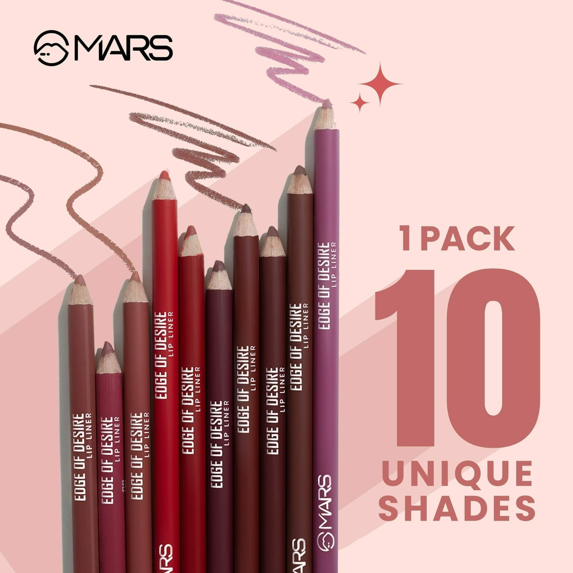 MARS Cosmetics Edge of Desire Lip Liner With Holder - Set A 