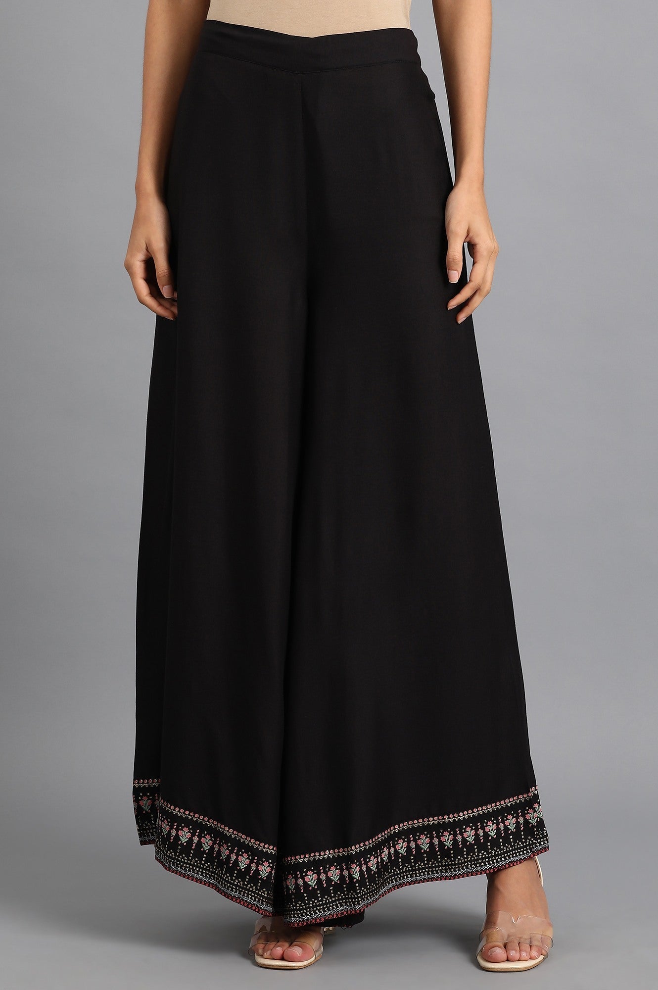 W for Woman Black Flared Pants