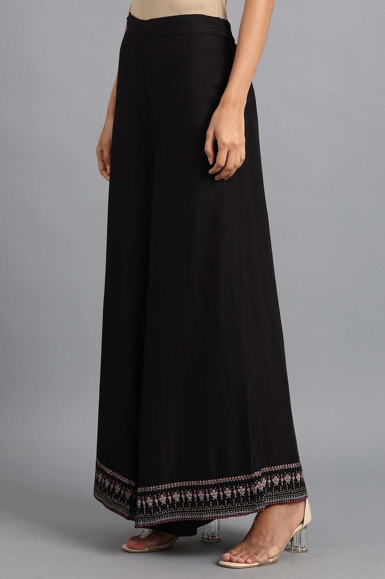 W for Woman Black Flared Pants