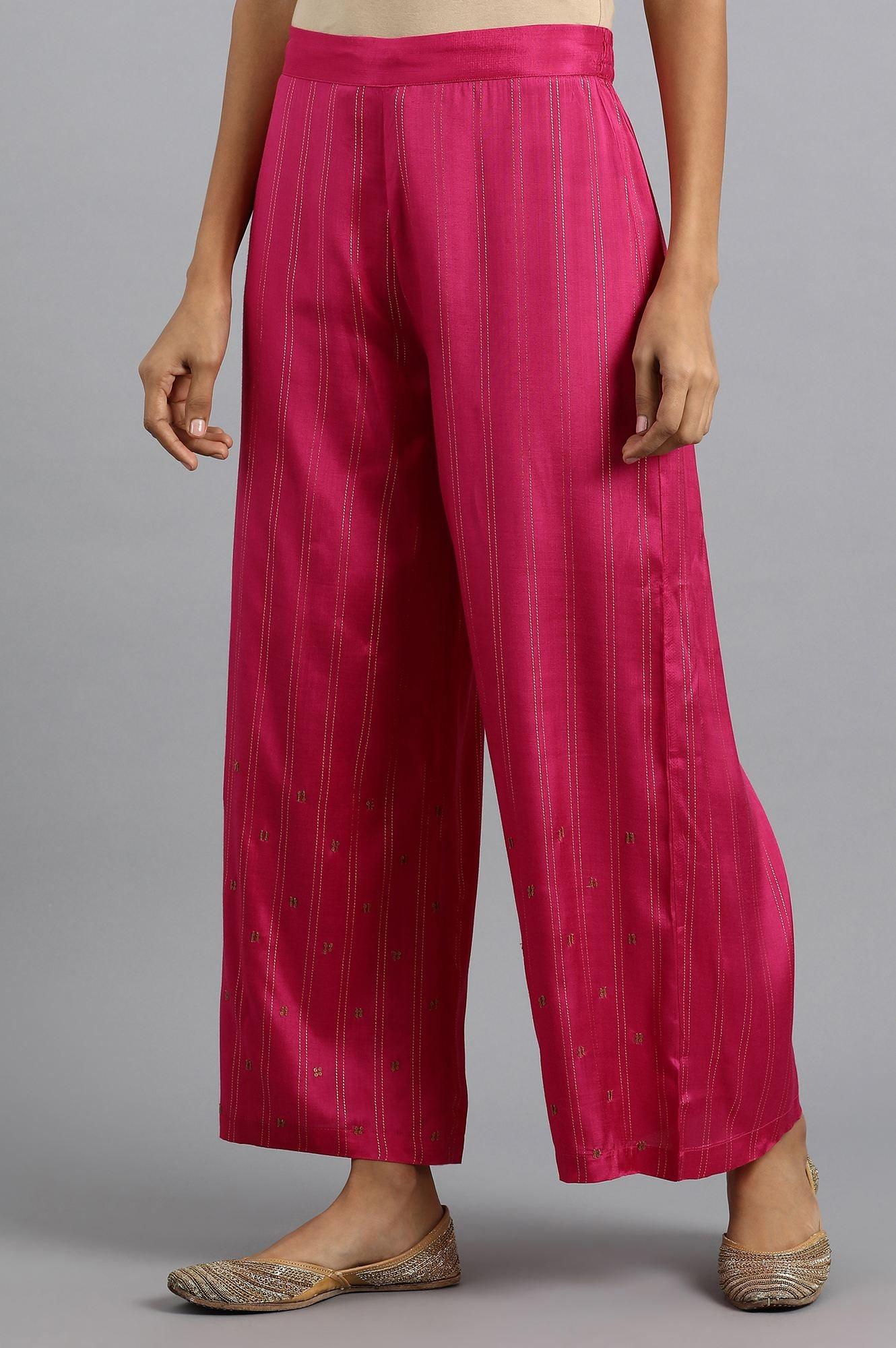W for Woman Pink Printed Parallel Pants