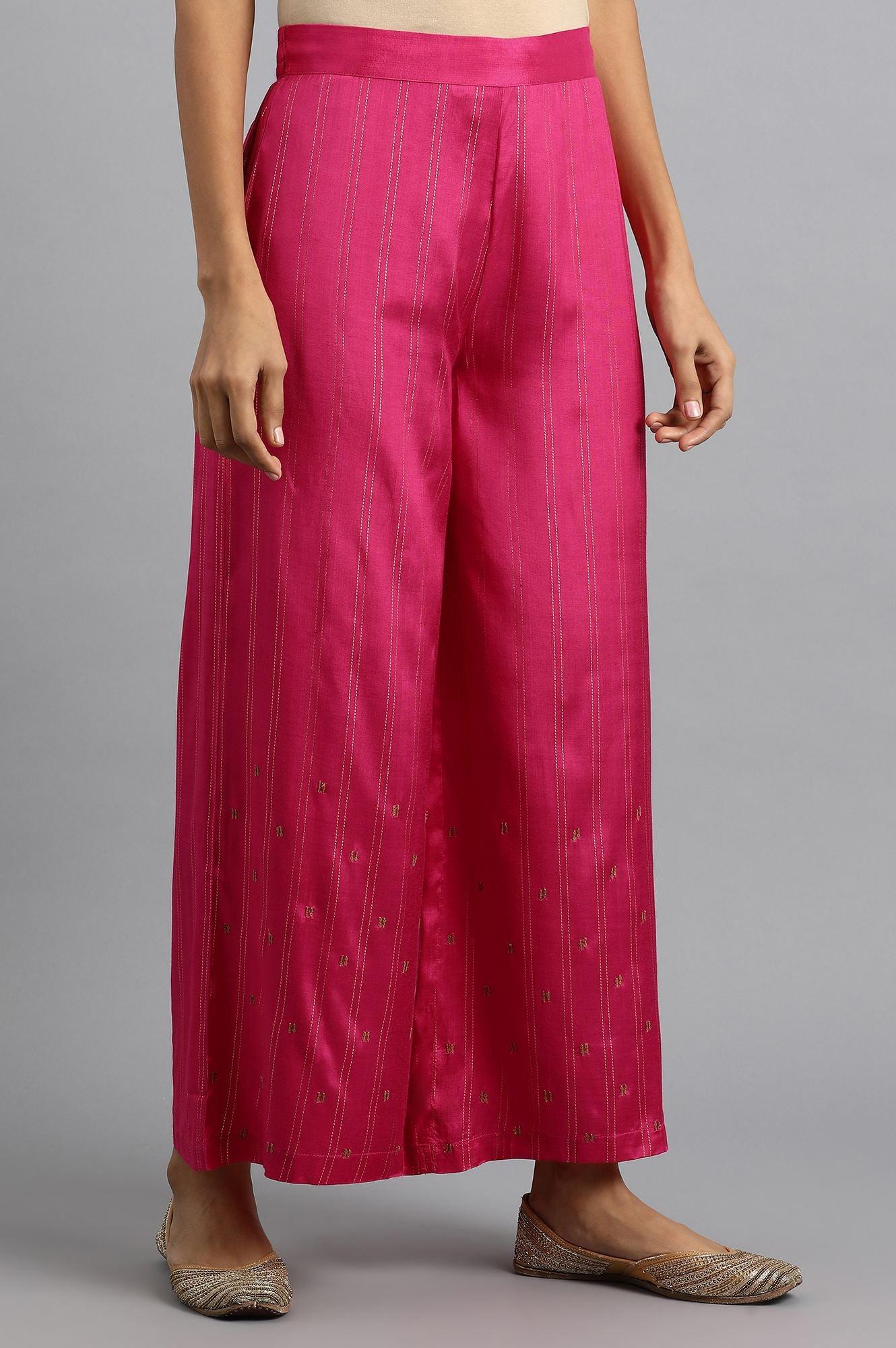 W for Woman Pink Printed Parallel Pants