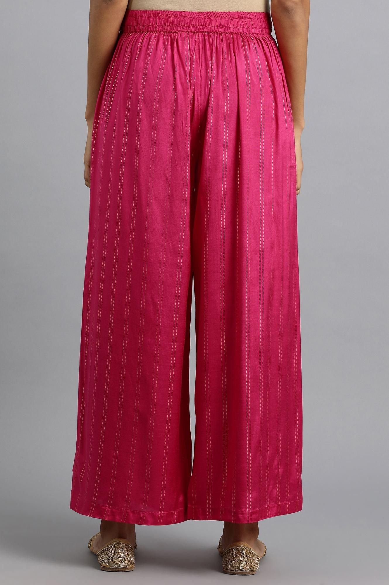 W for Woman Pink Printed Parallel Pants