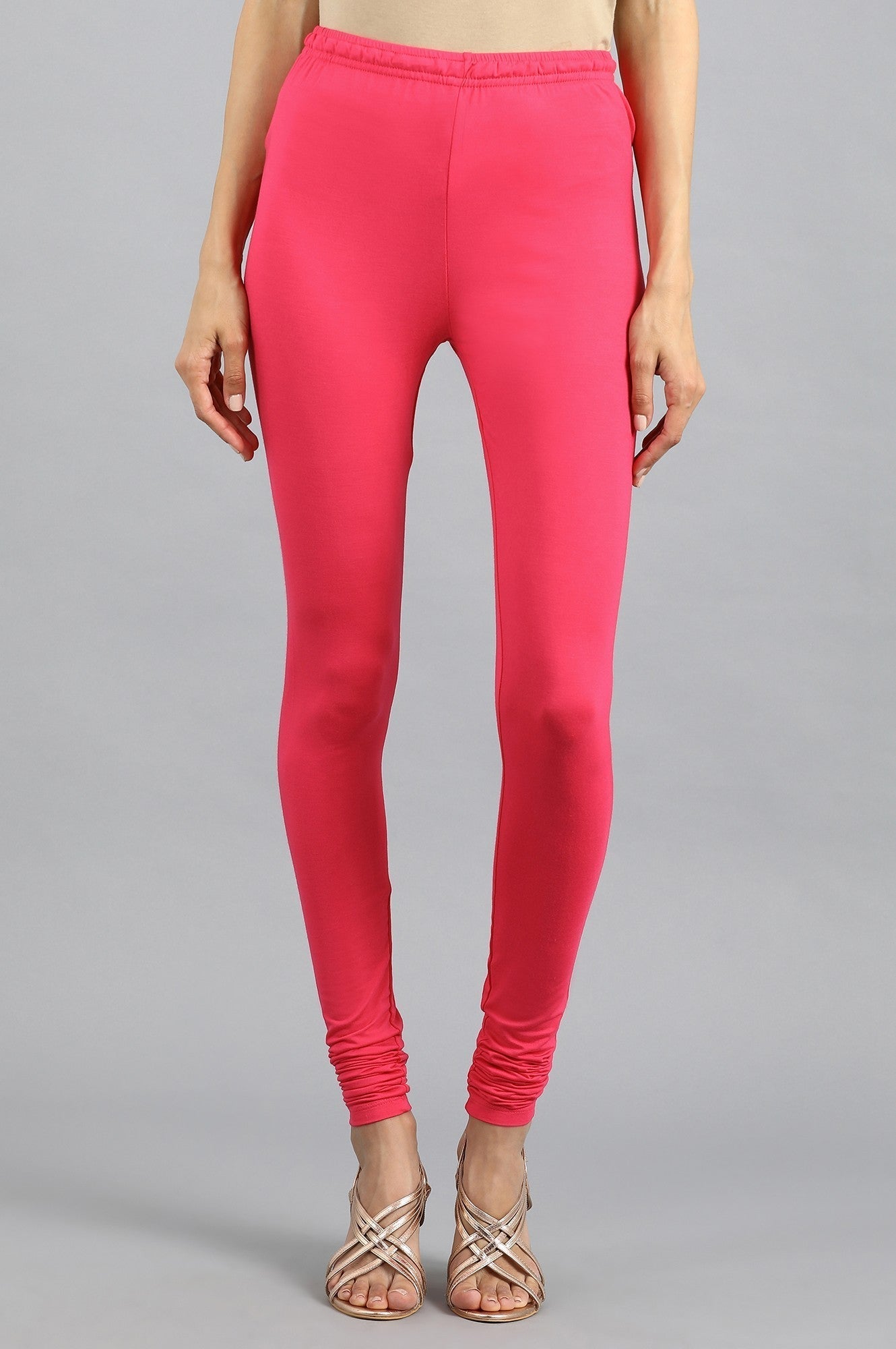 W for Woman Pink Knitted Churidar