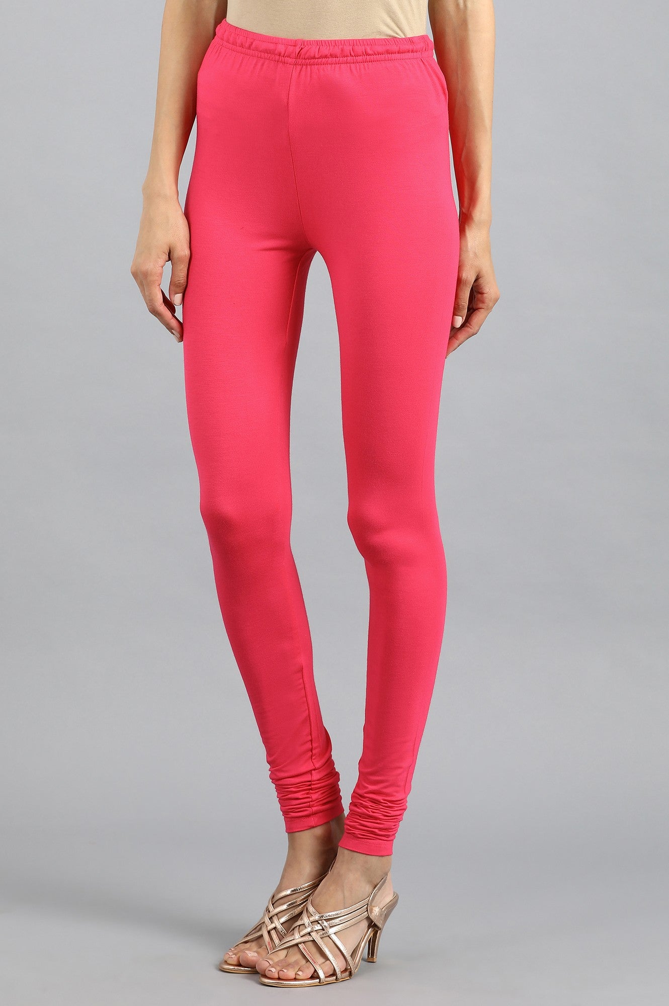 W for Woman Pink Knitted Churidar