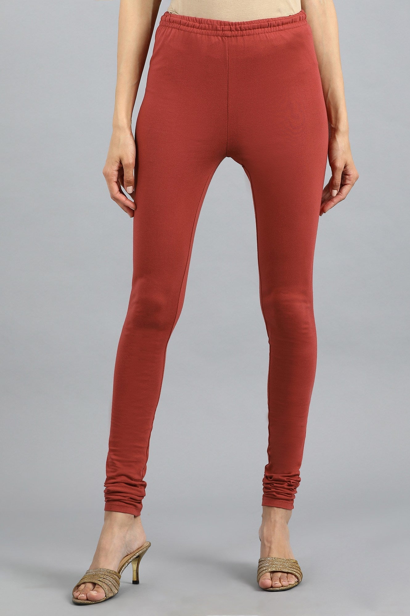 W for Woman Red Knitted Churidar