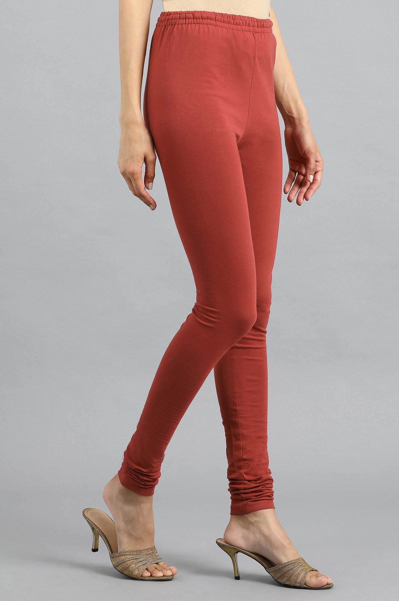 W for Woman Red Knitted Churidar
