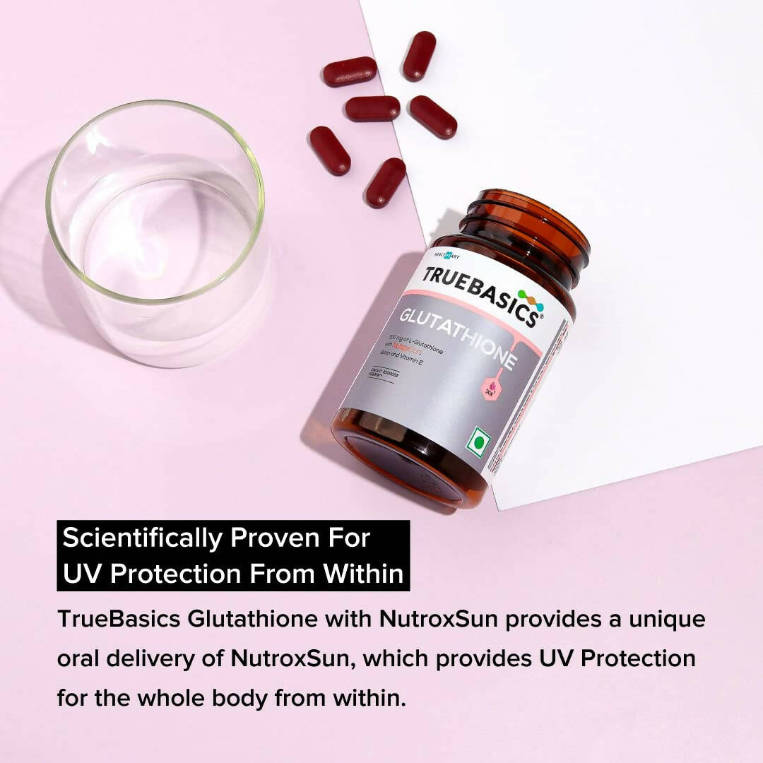 TrueBasics Glutathione with Nutroxsun, Biotin & Vitamin E Tablets  Grab2Buy TrueBasics Grab2Buy