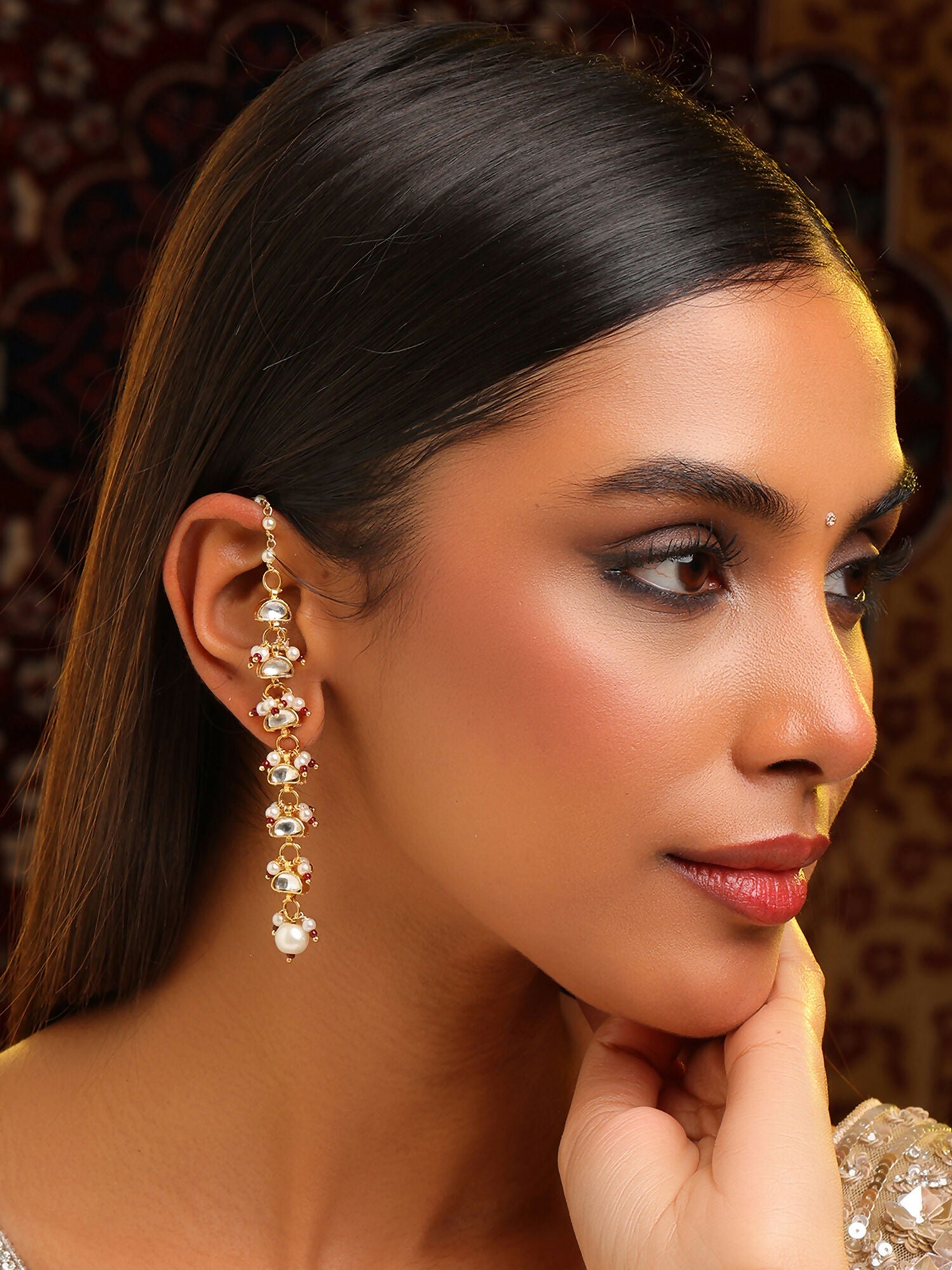 Ruby Raang Rose Mist Pearl Earrings