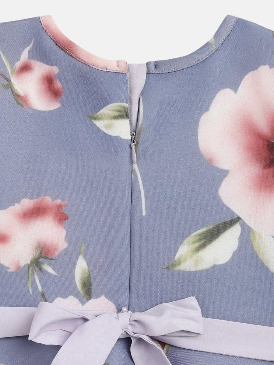 Ahalyaa Light Blue Digital Print Floral Kids Dress For Girls  Grab2Buy Ahalyaa Grab2Buy
