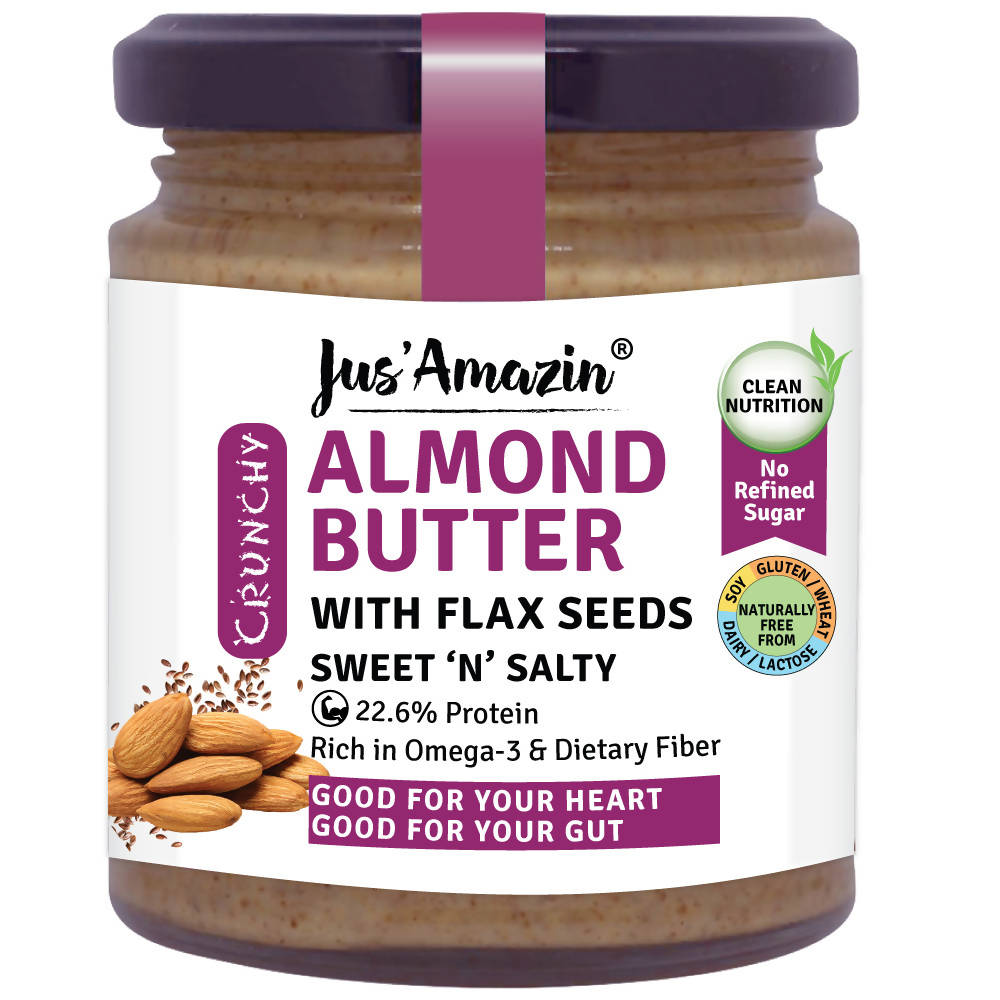 Jus Amazin Almond Butter With Flax Seeds Sweet N Salty 