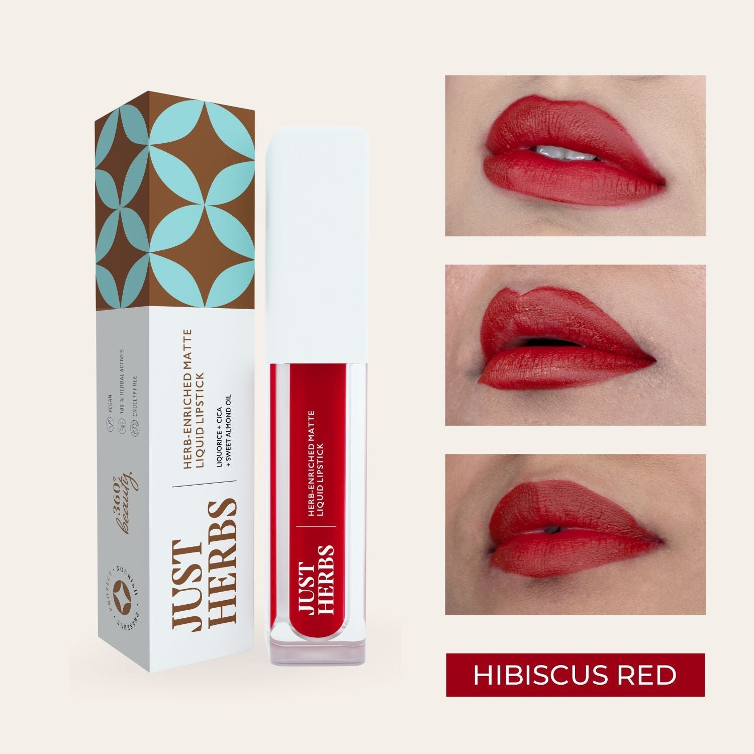 Herb-enriched Matte Liquid Lipstick - Hibiscus_Red_1 