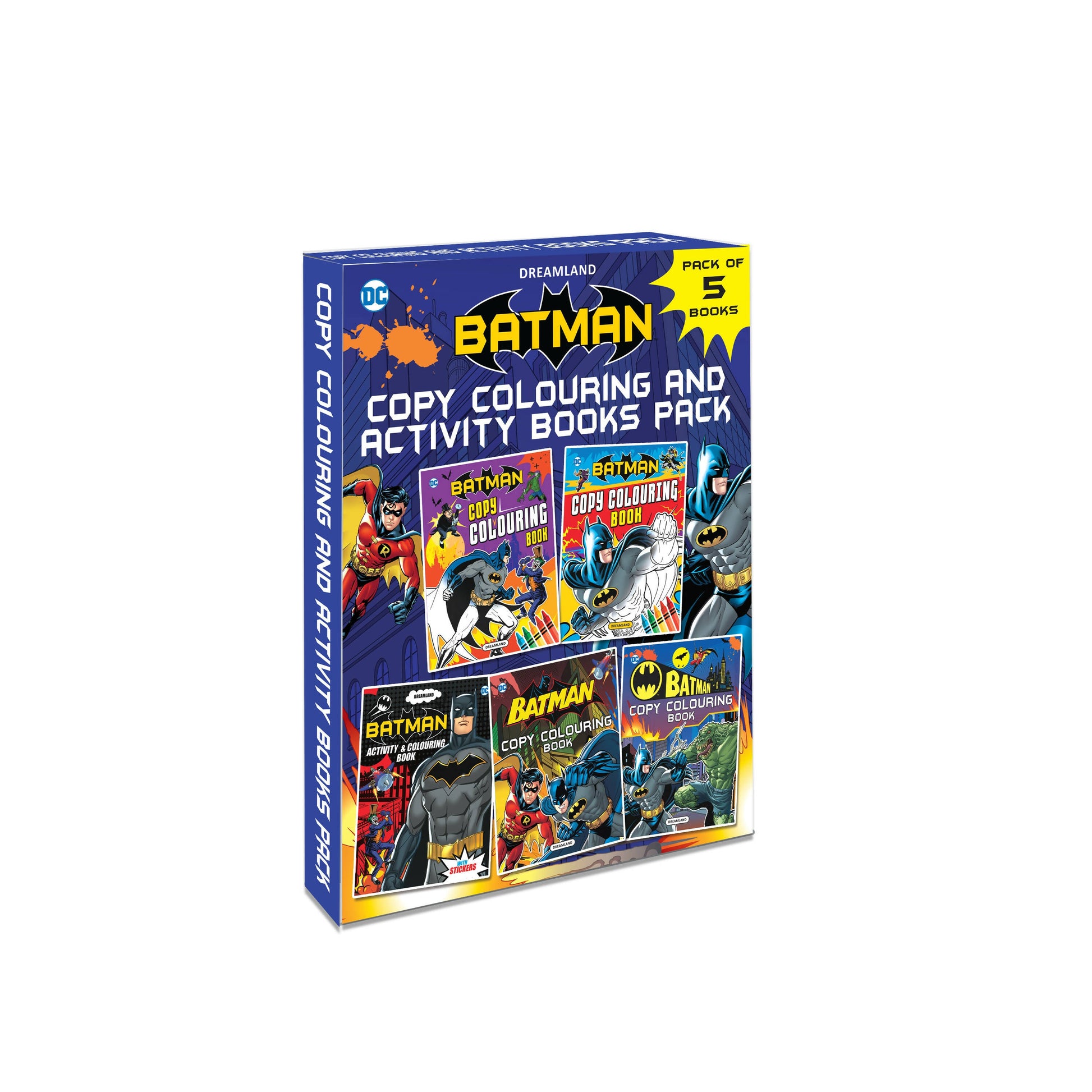 Dreamland Batman Copy Colouring and Activity Books Pack (A Pack of 5 Books)