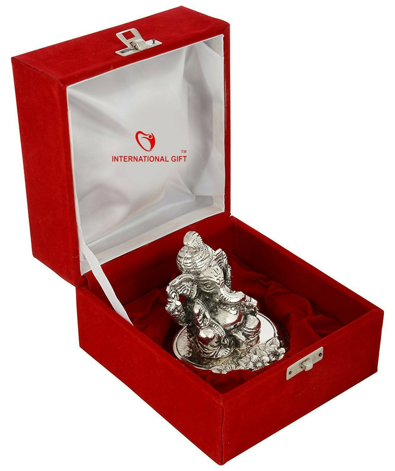 International Gift Silver Plated Pagdi Ganesh God Idol - Grab2buy