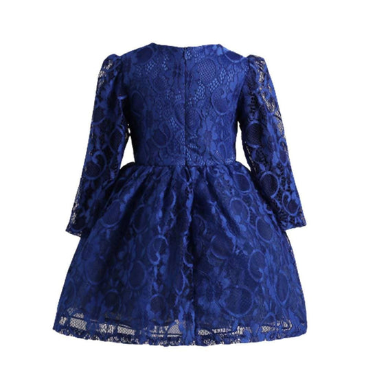 Asmaani Baby Girl's Blue Colour Satin A-Line Maxi Full Length Dress (AS-DRESS_22199) - Grab2buy