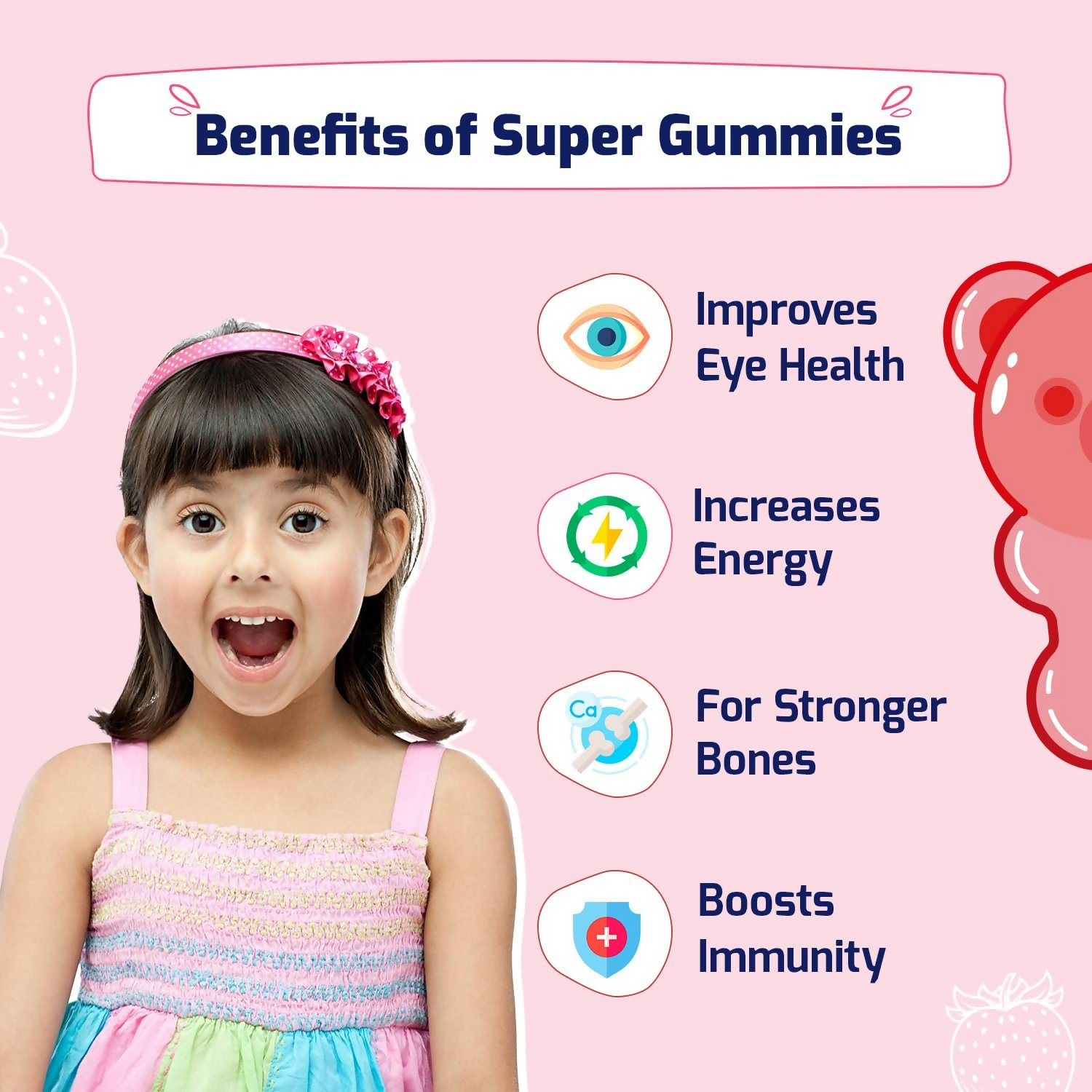 Gritzo SuperMilk Overall Growth (2-6y Boy & Girl) (Double Chocolate) with Super Gummies (Strawberry)