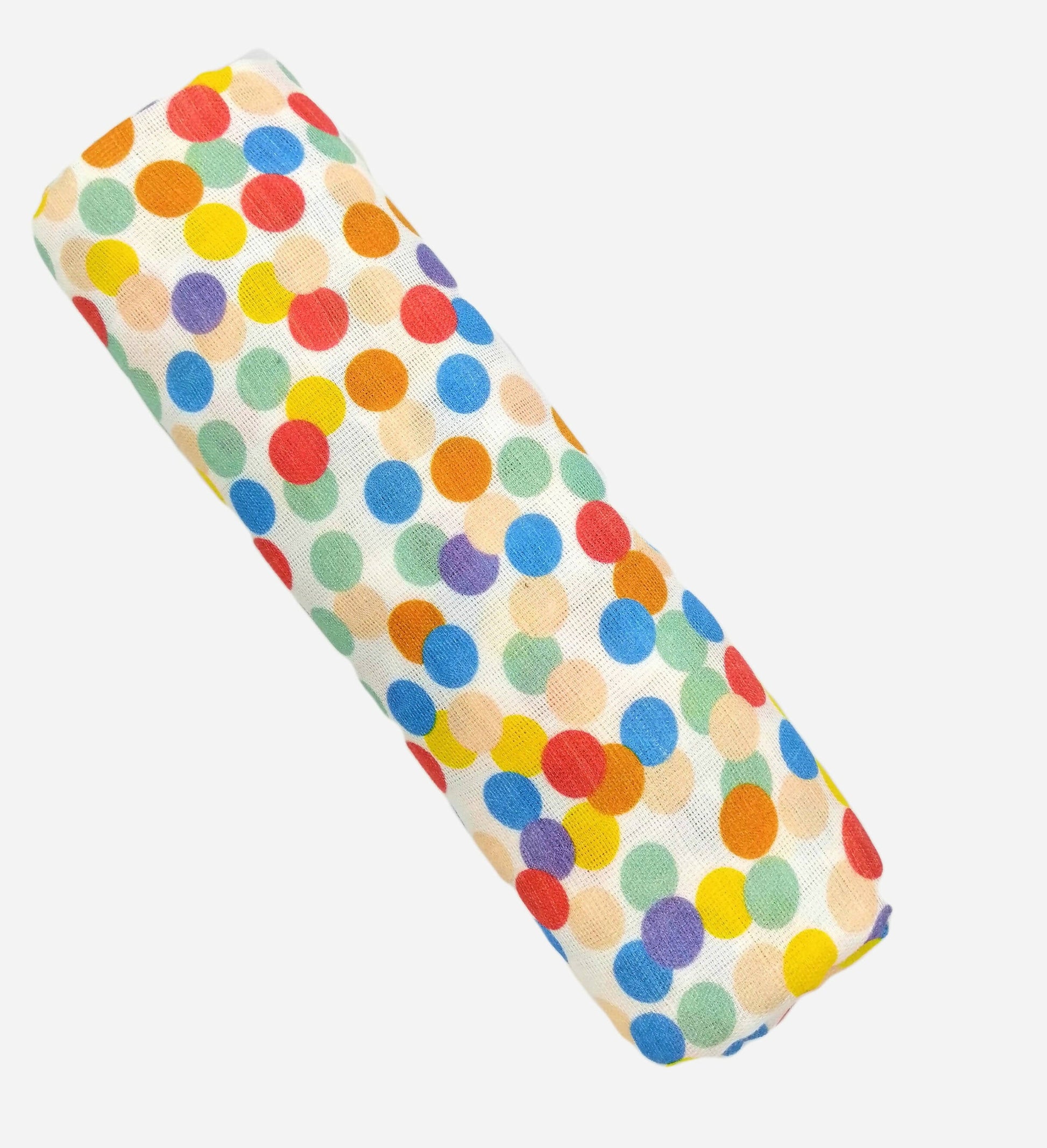 Kindermum Organic Cotton Muslin Swaddle Blanket 110 Cm X 110 Cm - Set Of 2 - Colorful Polka And Bear