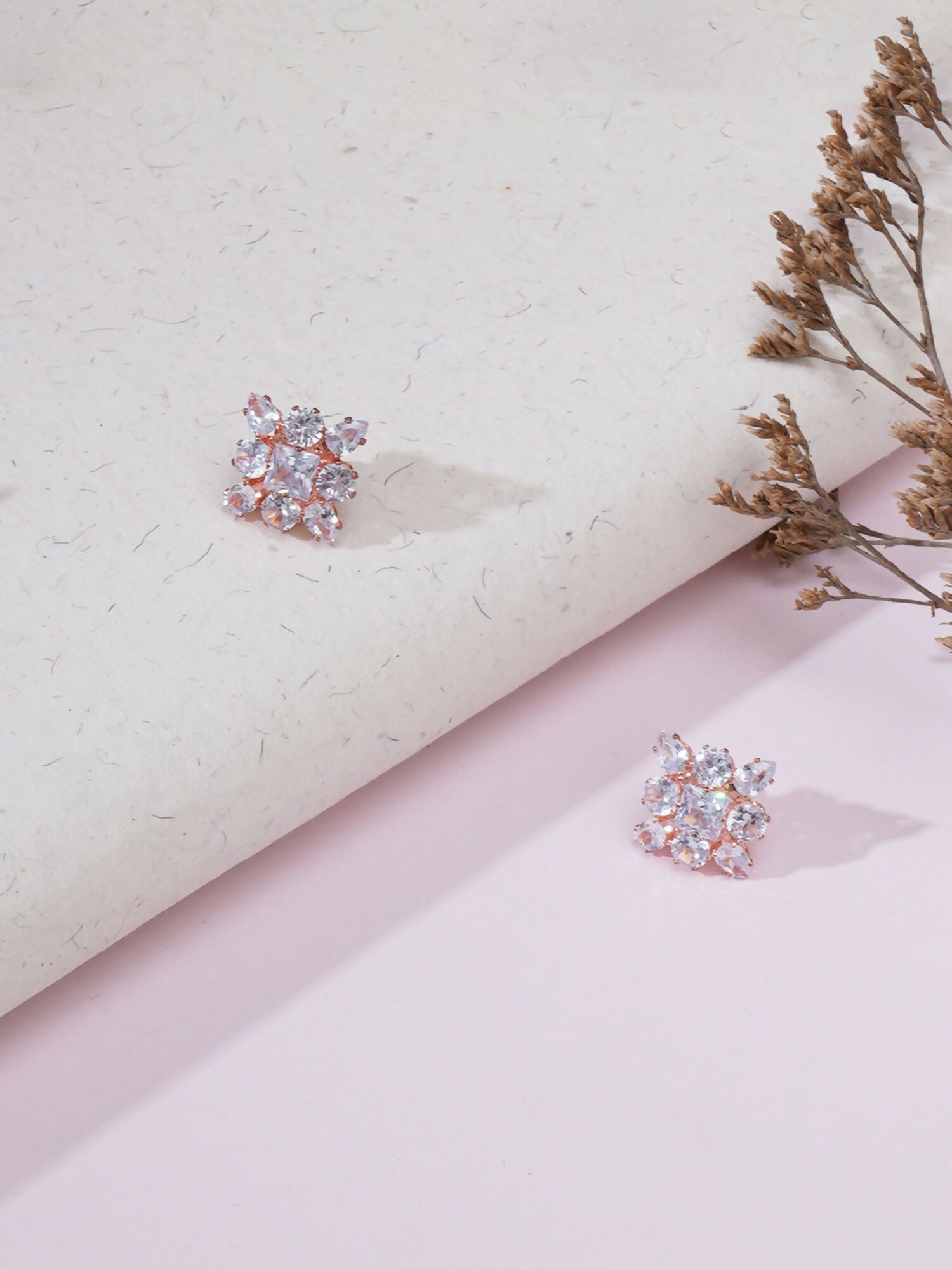 stone stud (Rose gold) - Ruby Raang