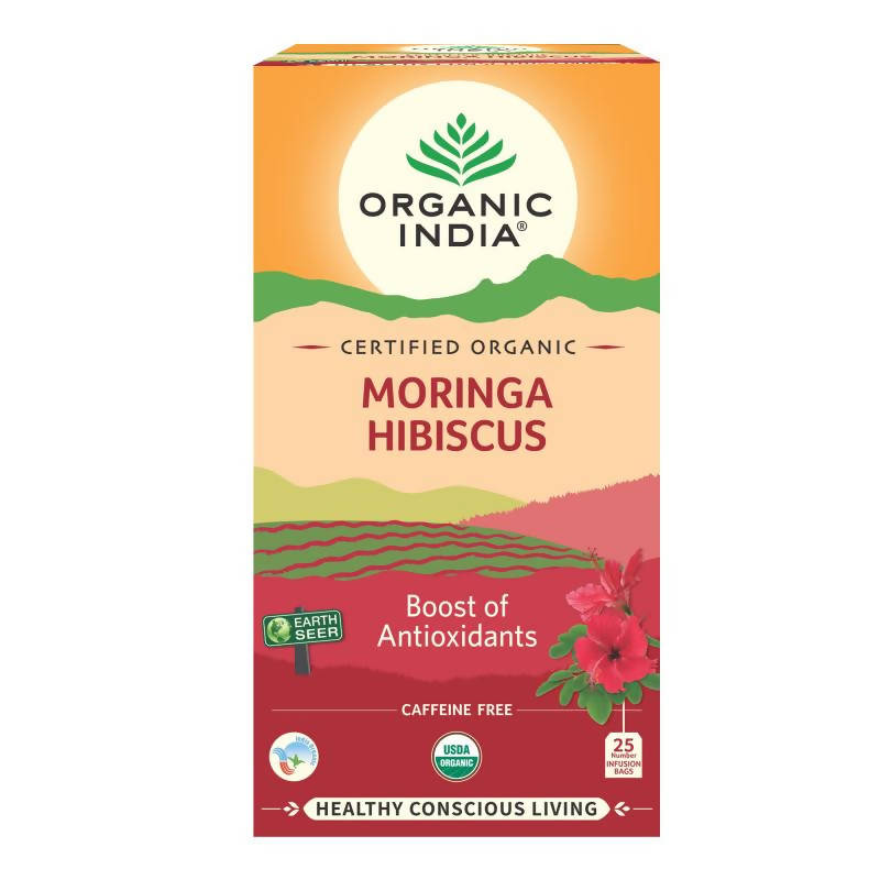 Organic India Moringa Hibiscus Tea Bags 