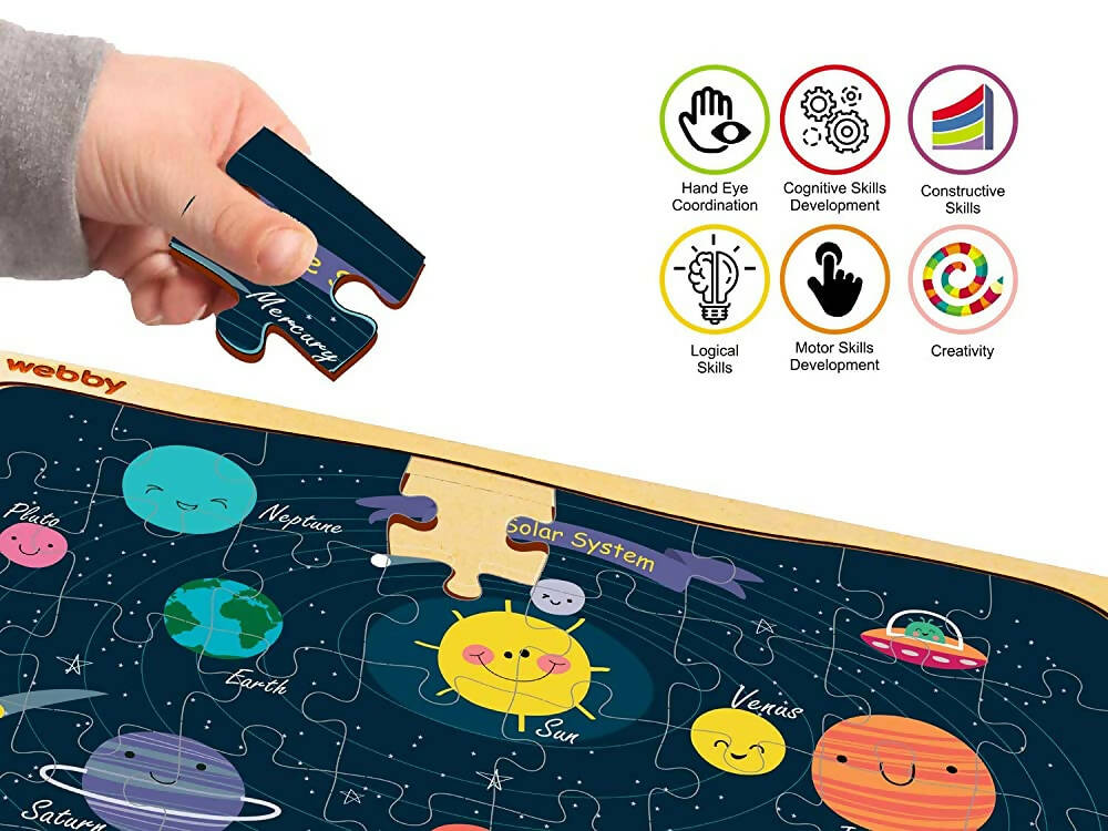 Webby Outer Space Solar System Wooden Jigsaw Puzzle - 40 Pcs  Grab2Buy Webby Grab2Buy