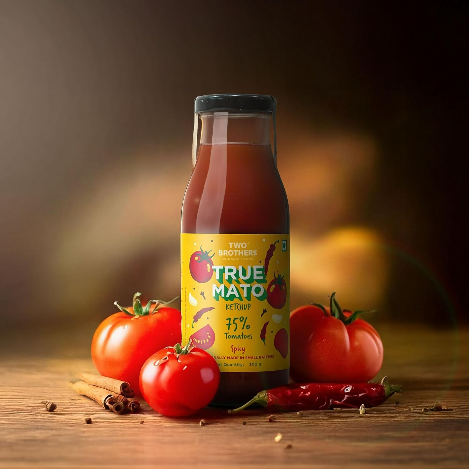 Two Brothers Organic Farms Truemato Ketchup - Spicy  Grab2Buy Two Brothers Organic Farms Grab2Buy