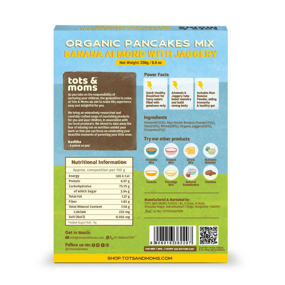Tots and Moms Banana Almond Pancake with Jaggery Pancake Mix  Grab2Buy Tots and Moms Grab2Buy