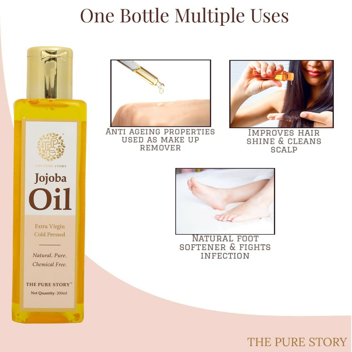 The Pure Story Natural Cold Pressed Jojoba Oil for Hair & All Body parts  Grab2Buy The Pure Story Grab2Buy