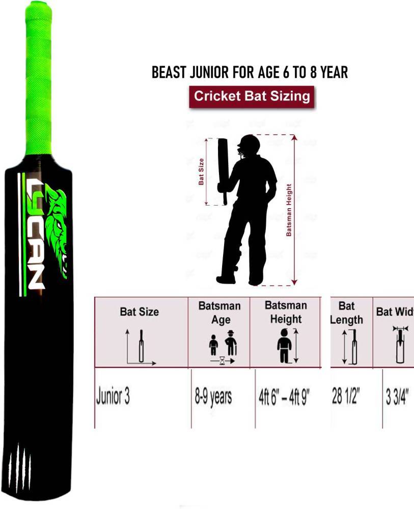 Lycan Junior Plastic Cricket Bat (Size 3) 