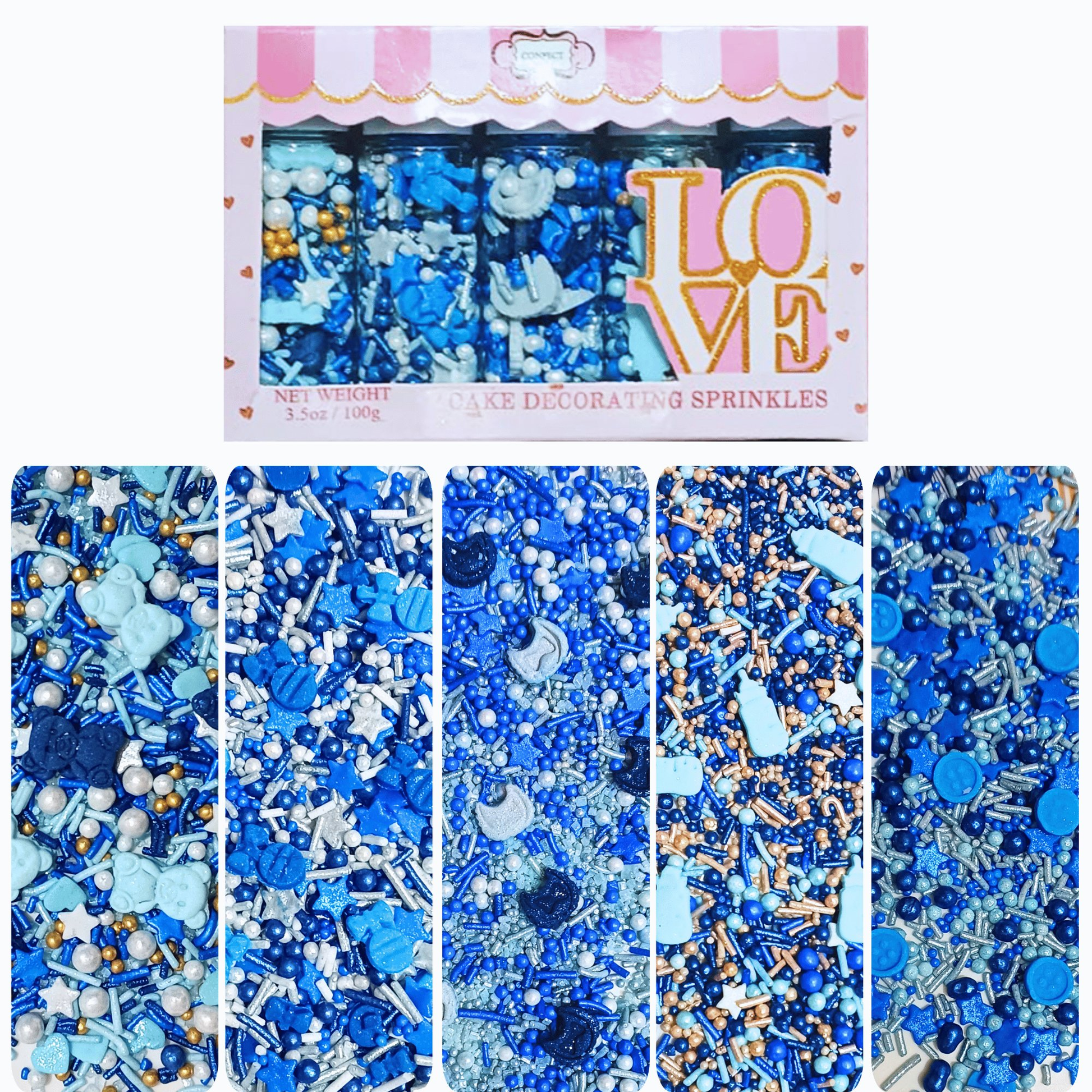 Confect Boys Baby Shower Sprinkles | Edible Sprinkles Assorted