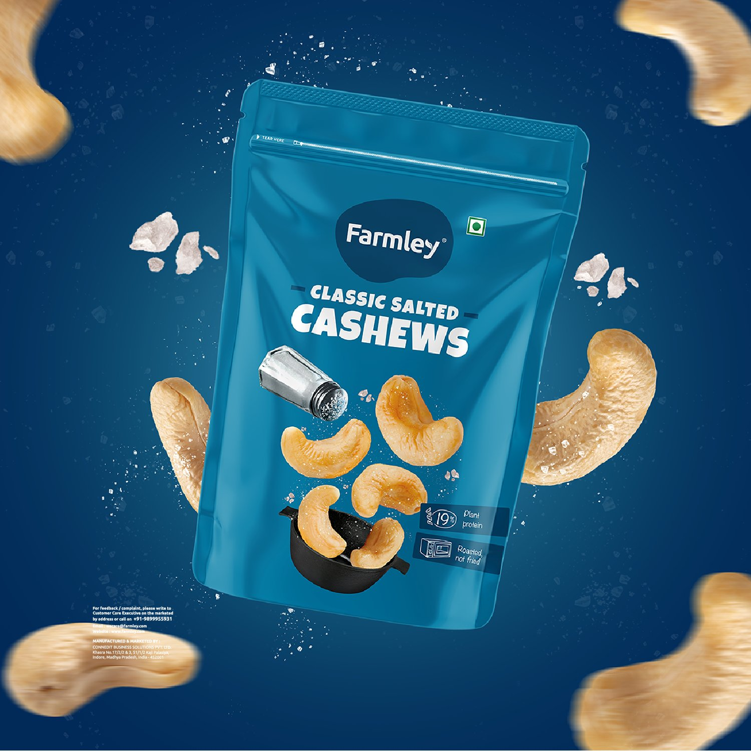 Farmley Classic Salted Cashews - Roasted