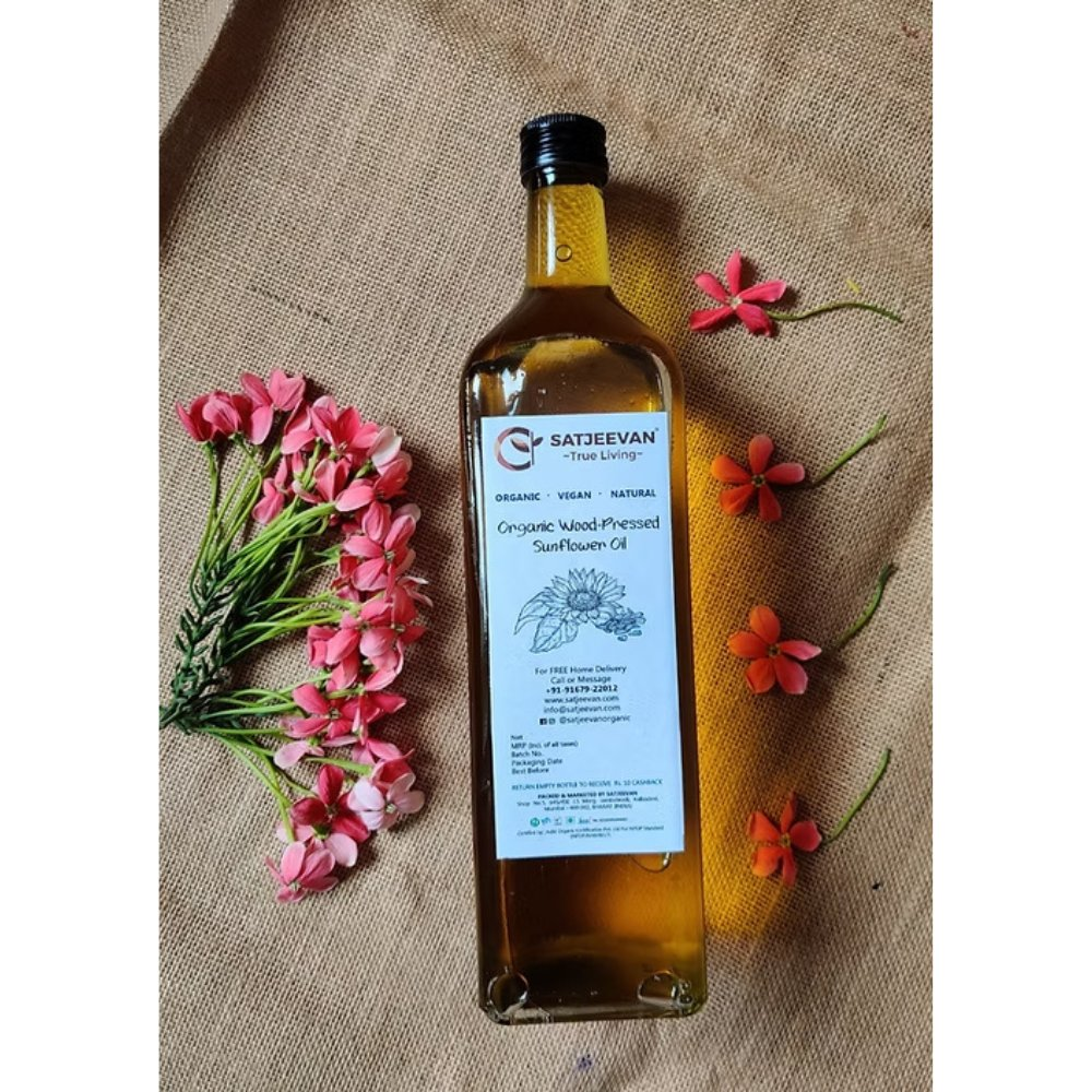 Satjeevan Organic Wood-Pressed Sunflower Oil 